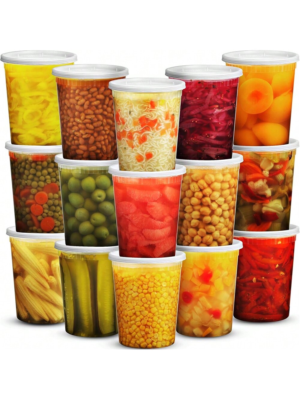 Meal Prep Dinners - ふた付きプラスチックデリ容器、食品貯蔵容器、スライム、スープ、食事準備、32オンス、24パック