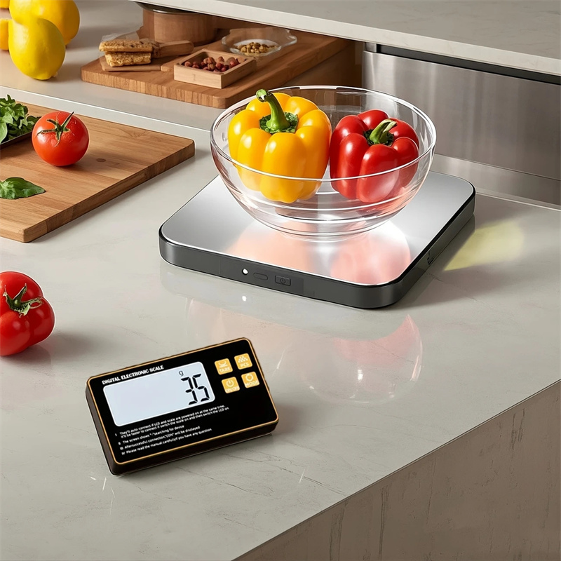 Meal Prep Dinners - ワイヤレスキッチンスケール リモートディスプレイ付き ステンレス鋼製パン 磁気デジタル電子スケール 15KG 食品の食事準備用