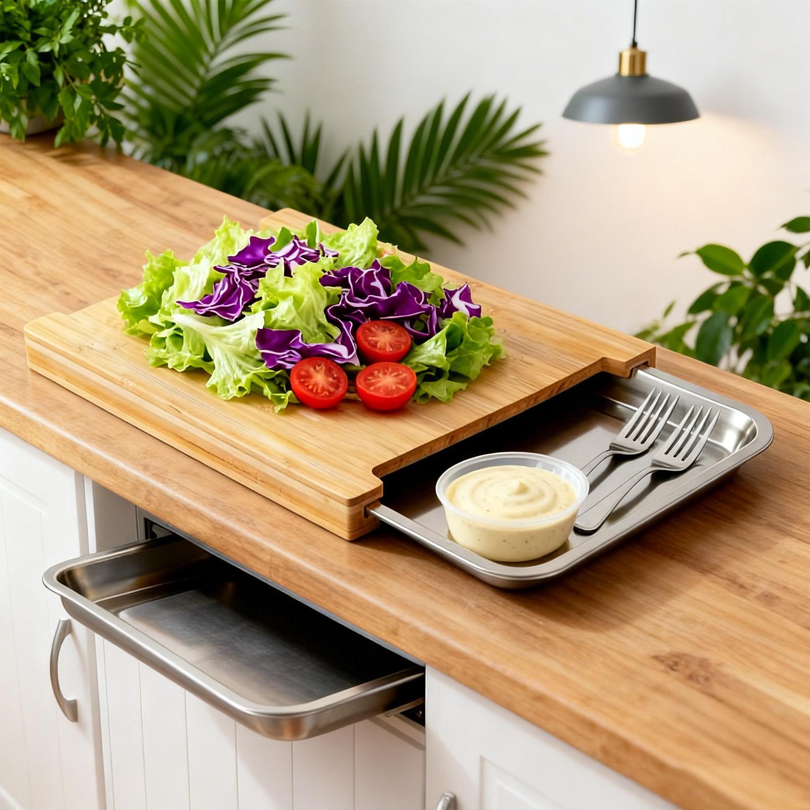 Meal Prep Cutting - キッチン用木製カッティングボード、滑り止め、食品準備、チョッピング、サービング用ガジェット、肉、ステーキ、野菜料理用木製カッティングボード