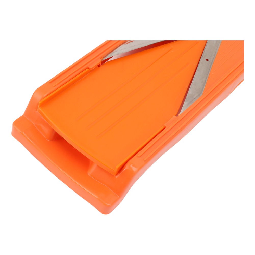 Mandoline Slicer Guard - ABSマンドリンカッター ステンレス鋼刃 オレンジ色の野菜スライサー V字型刃デザイン ハンドガード付き 手動野菜カッター