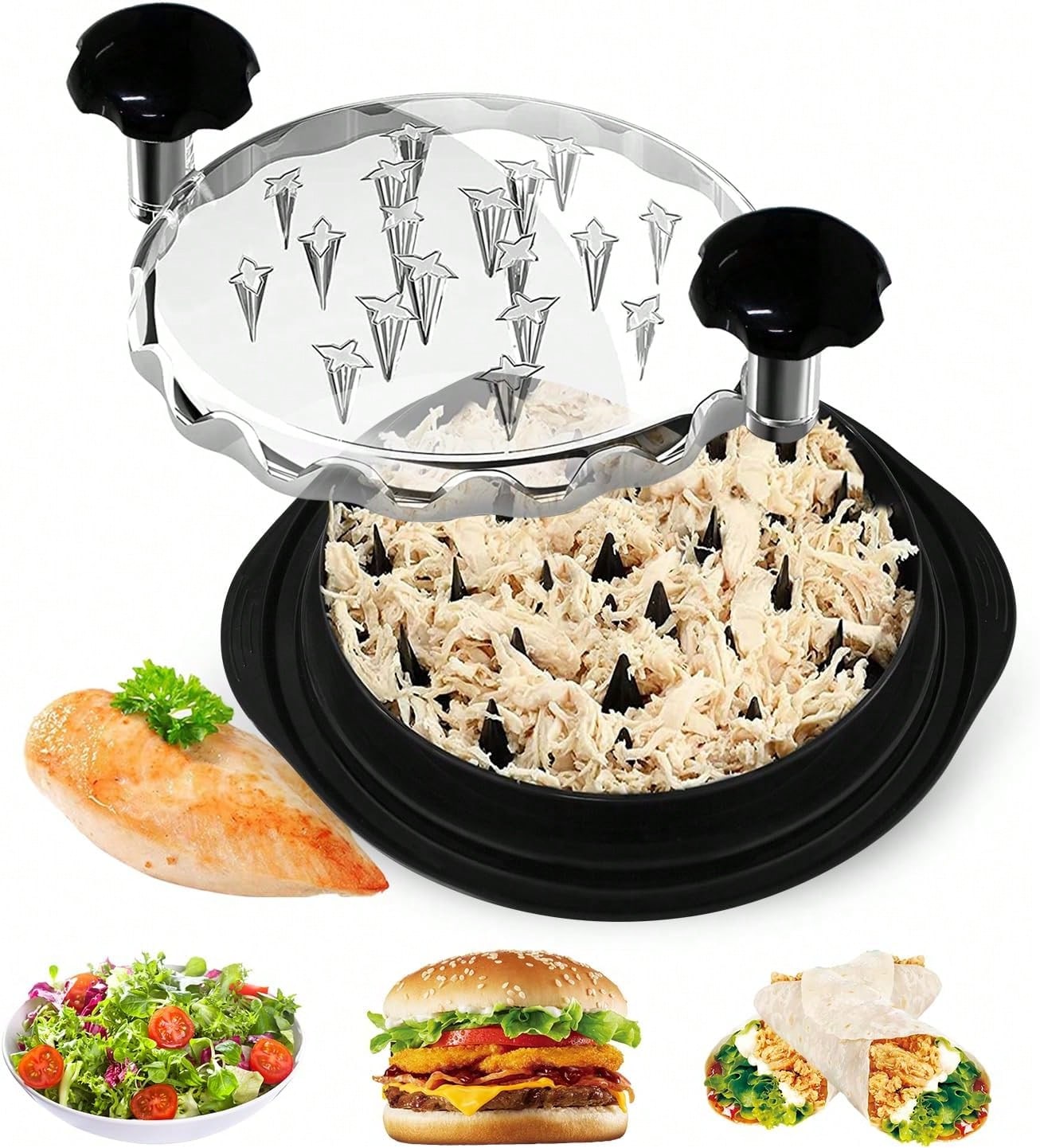 Meal Prep Dinners - シェフィー人間工学に基づいた手動チキンシュレッダー、ペットフードやキッチンでの調理に便利な肉分離器
