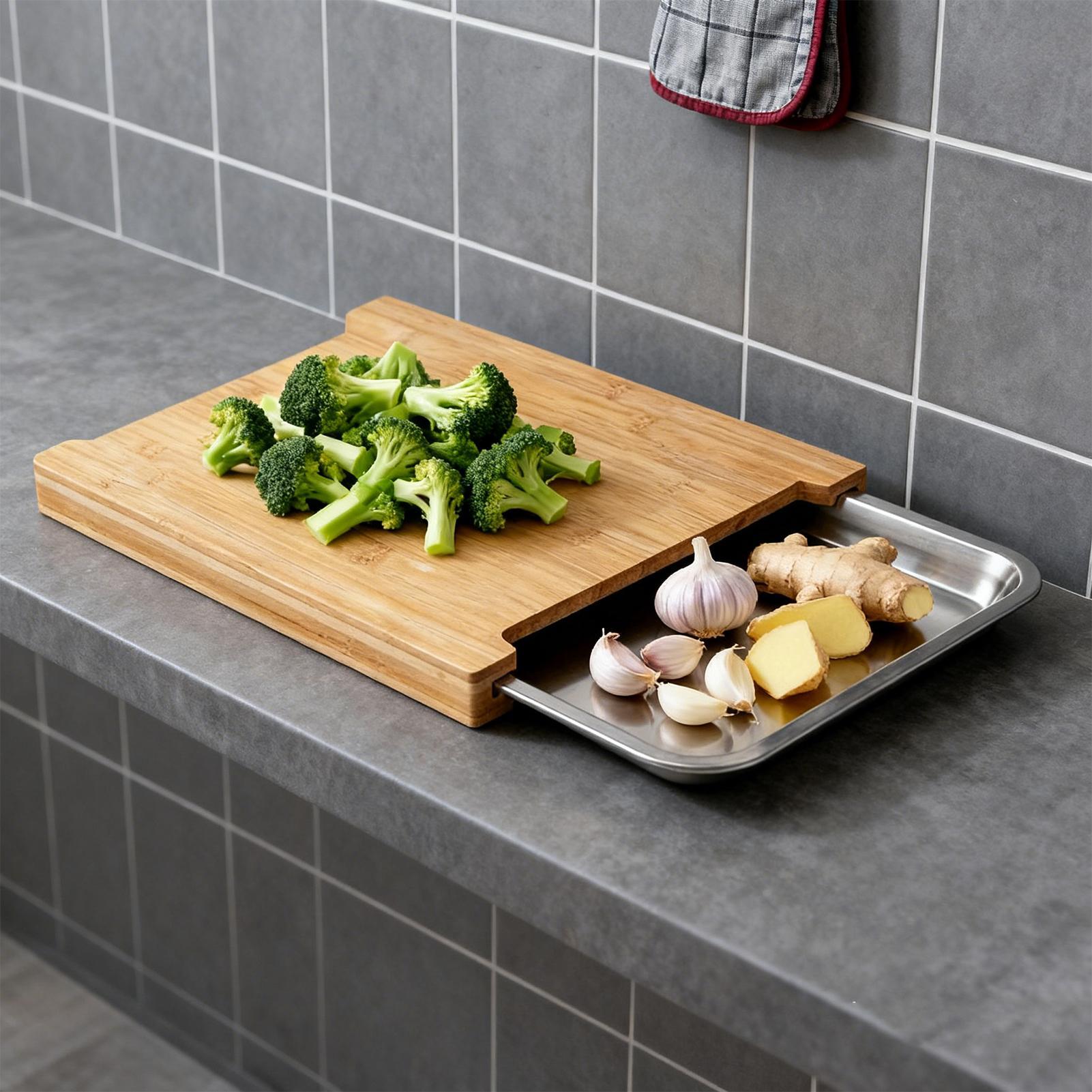 Meal Prep Cutting - 木製カッティングボード 滑り止め付き 食品準備用チョッピングガジェット 肉・ステーキ・野菜用カッティングボード レストラン・ケータリング用