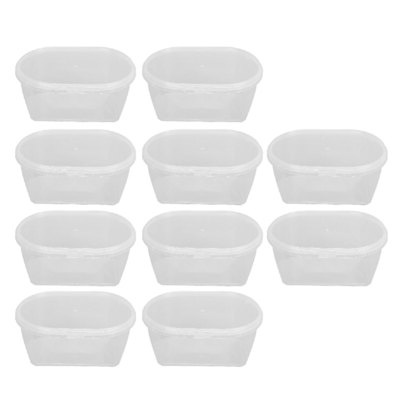Meal Prep No Microwave - 10個入り 蓋付き保存容器 電子レンジ対応 PPプラスチック容器 食事の準備や食品包装用 容量1100ml