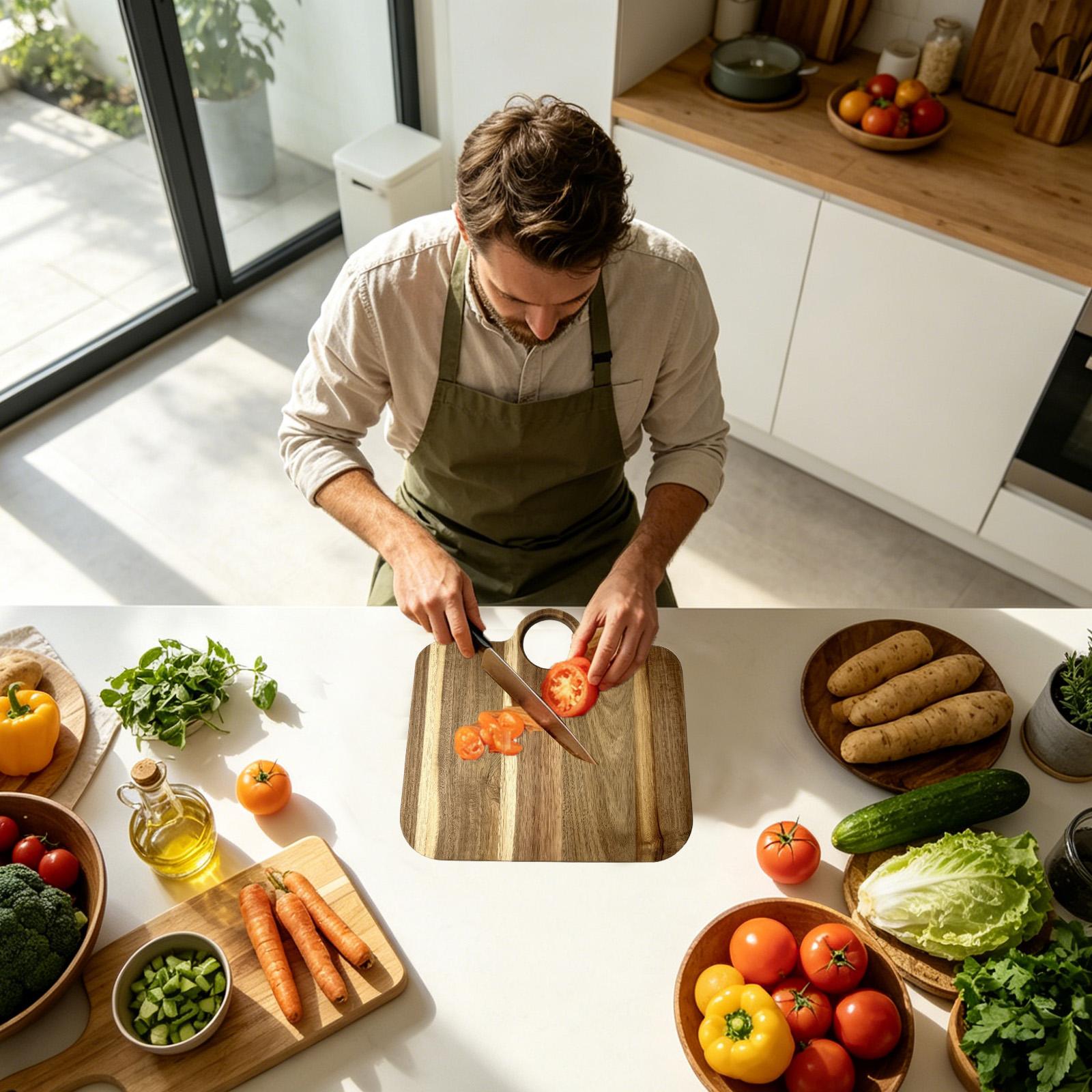 キッチン用まな板 滑り止め付き 装飾的なバッグ型 大型木製ま - Meal Prep Cutting のレビューと価格