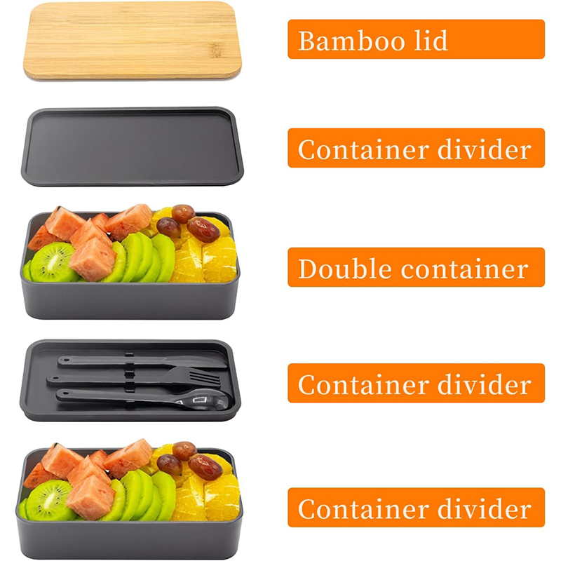 積み重ね可能な弁当箱 調理器具付き 1200ML オールイン - Meal Prep Rezepte のレビューと価格
