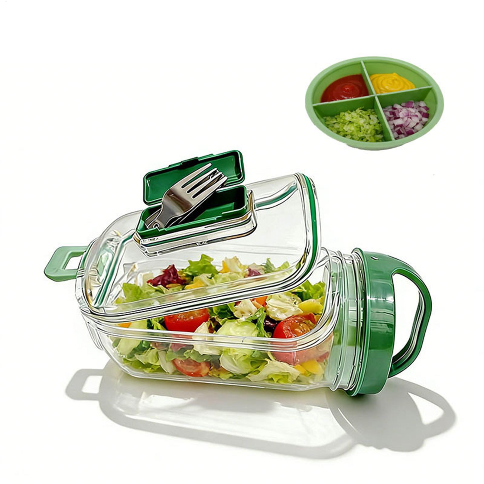 サイドオープン式サラダジャー 1000ml 漏れ防止ミールプ - Meal Prep Gym のレビューと価格