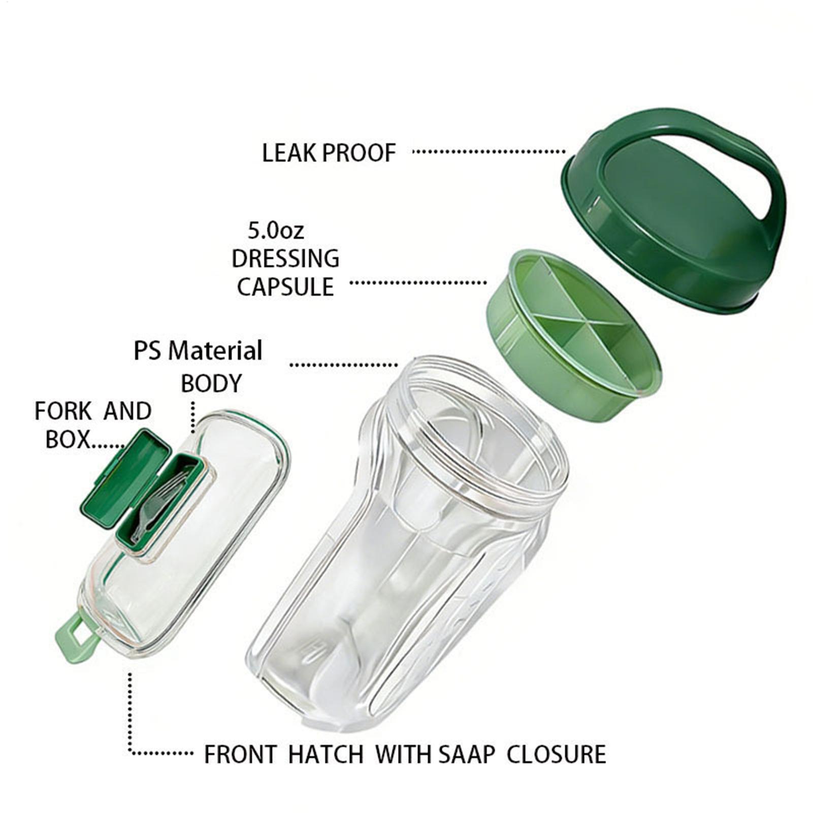 サイドオープン式サラダジャー 1000ml 漏れ防止ミールプ - Meal Prep Gym のレビューと価格