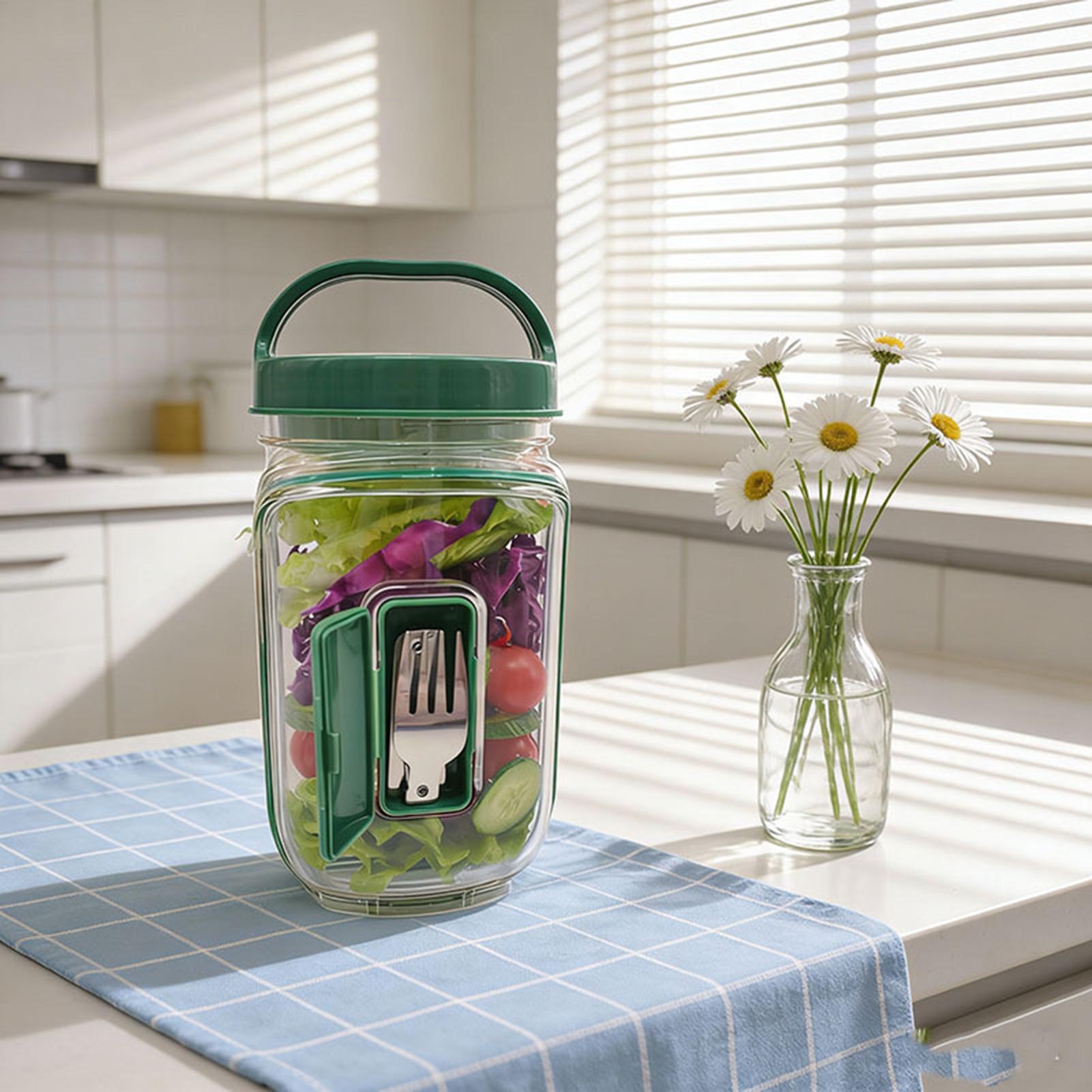 サイドオープン式サラダジャー 1000ml 漏れ防止ミールプ - Meal Prep Gym のレビューと価格