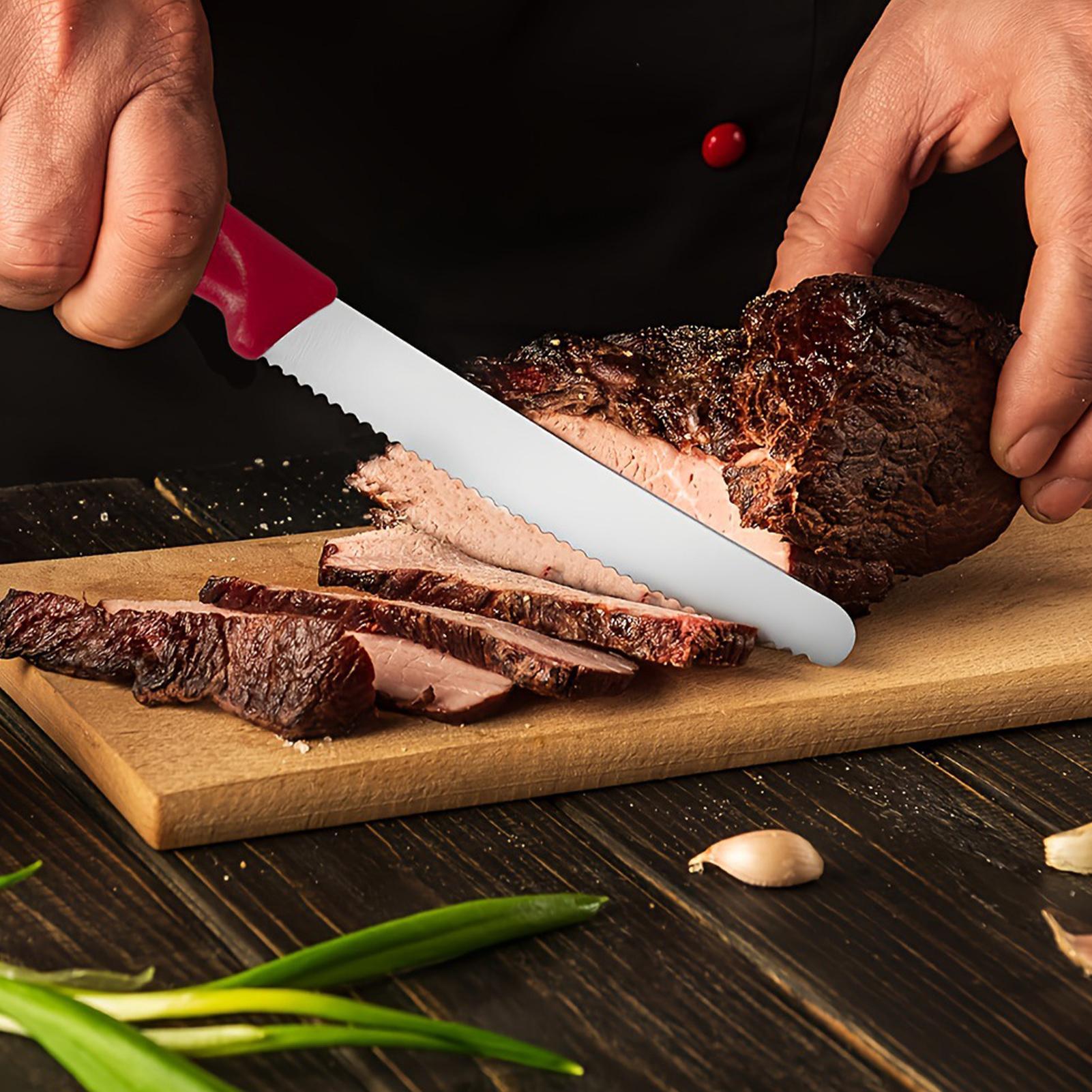鋸歯状ステーキカッター 5 個ステンレス鋼鋸歯状の正確な切断 - Meal Prep Cutting のレビューと価格