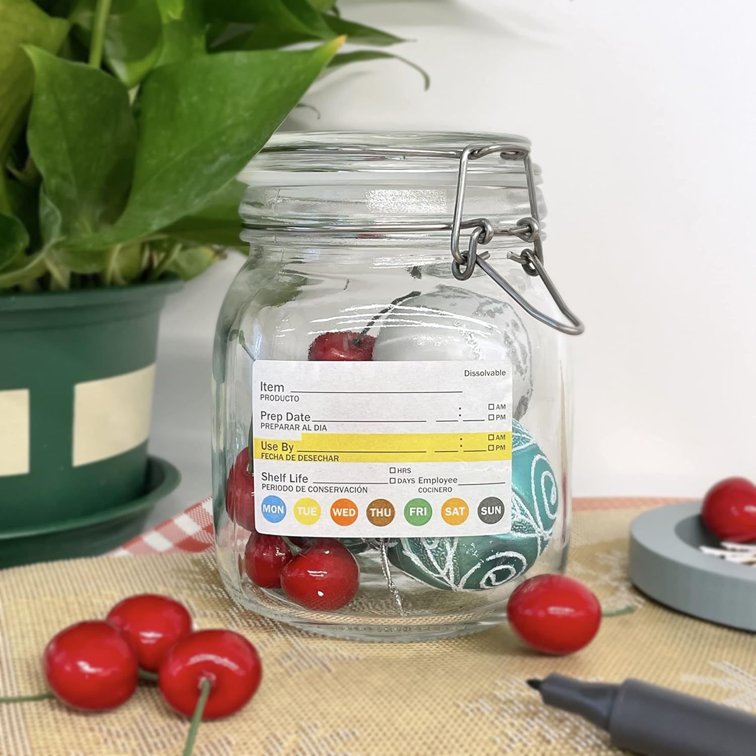 250 個/ロール食品日付ラベル防水食品準備ステッカーキッチ - Meal Prep Dinners のレビューと価格