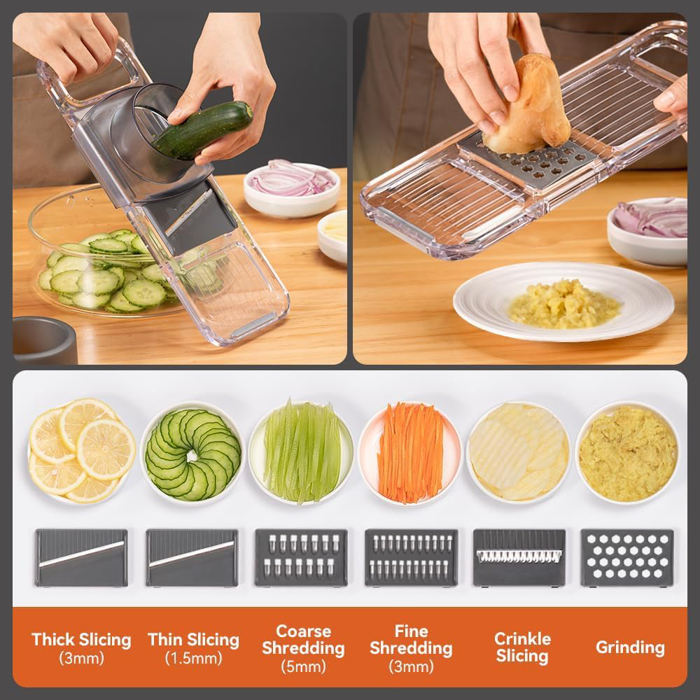 LMETJMA 6 in 1 多機能マンドリンスライサー ハ - Mandoline Slicer Guard のレビューと価格