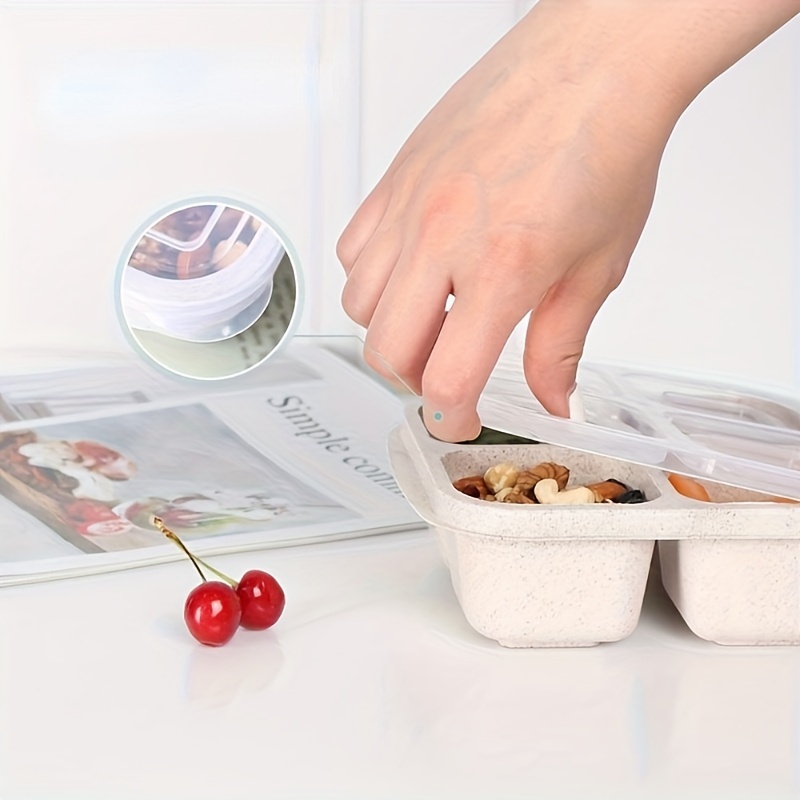 ふた付き弁当弁当箱,4コンパートメント,再利用可能,BPAフ - Meal Prep No Microwave のレビューと価格