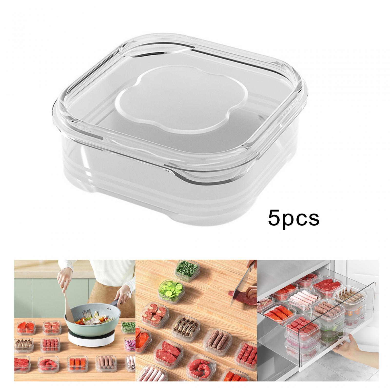 冷蔵庫用食品保存容器5個セット、果物・野菜保存容器、食事準備 - Meal Prep Seafood のレビューと価格
