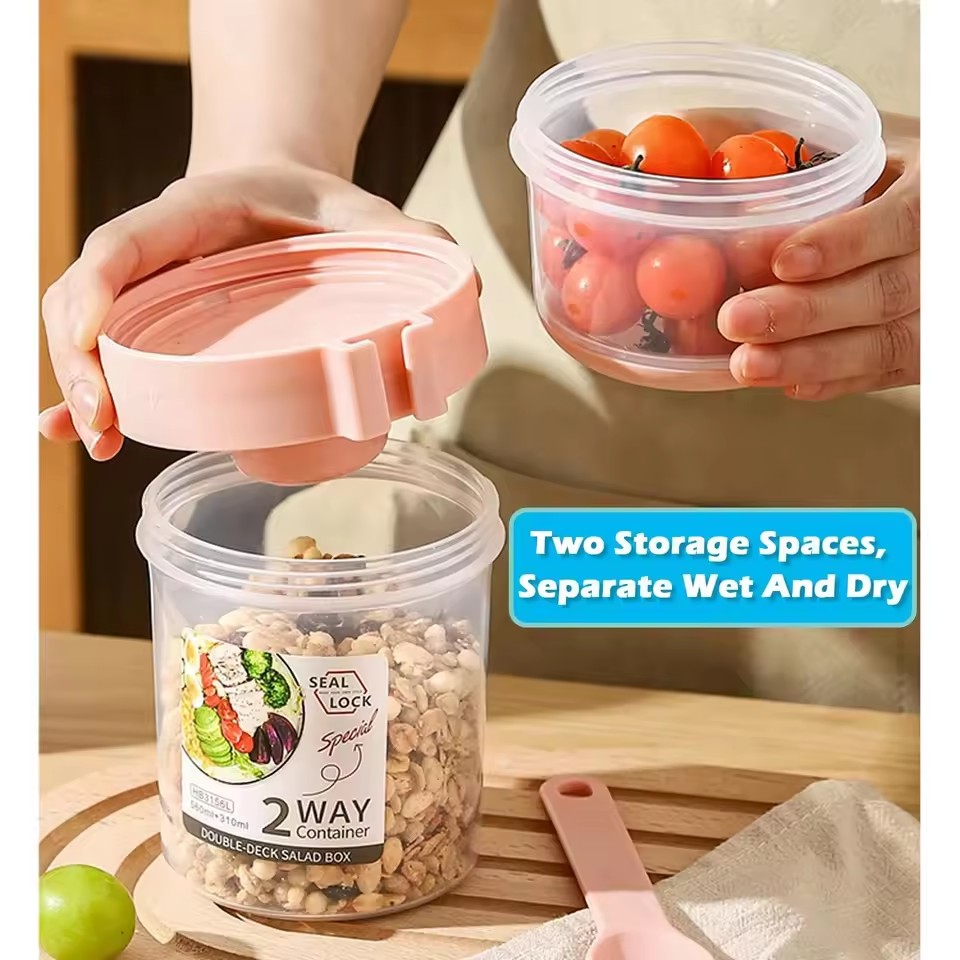 サラダオートミールカップ 500ml+300ml 漏れ防止蓋 - Meal Prep Gym のレビューと価格