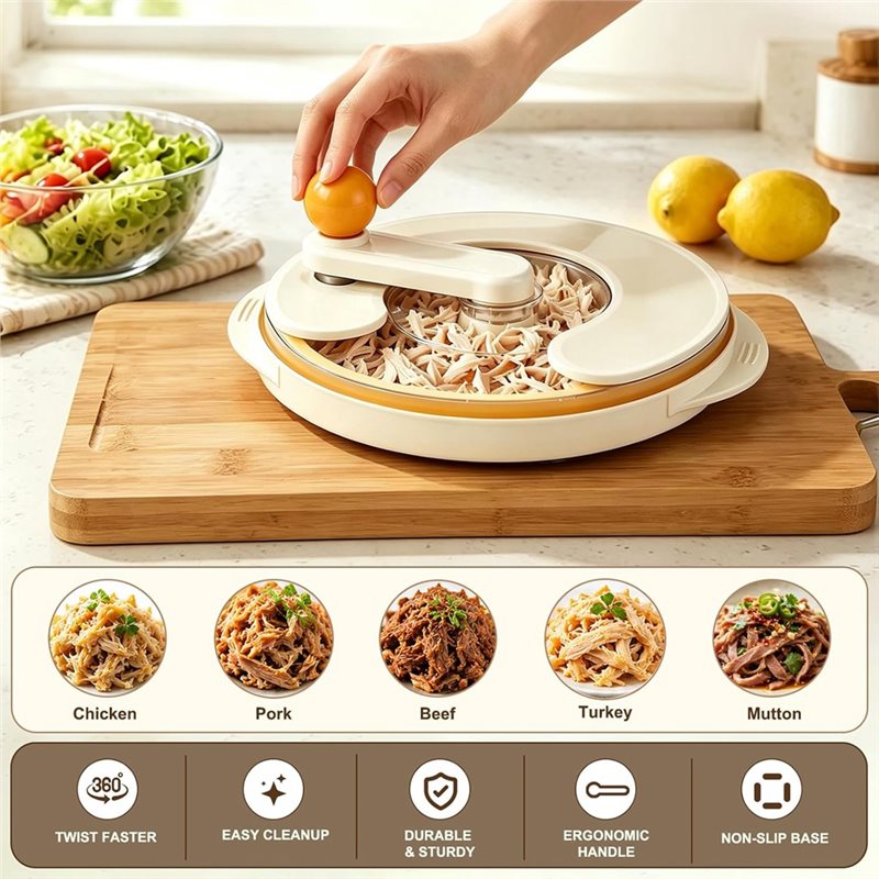 AAAN-手動チキンブレストシュレッダーツール 360度回転 - Meal Prep Pork のレビューと価格