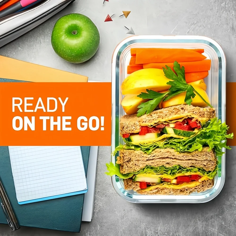 BPAフリーのガラス製ランチボックス、長方形の食品保存容器、 - Meal Prep Rezepte のレビューと価格