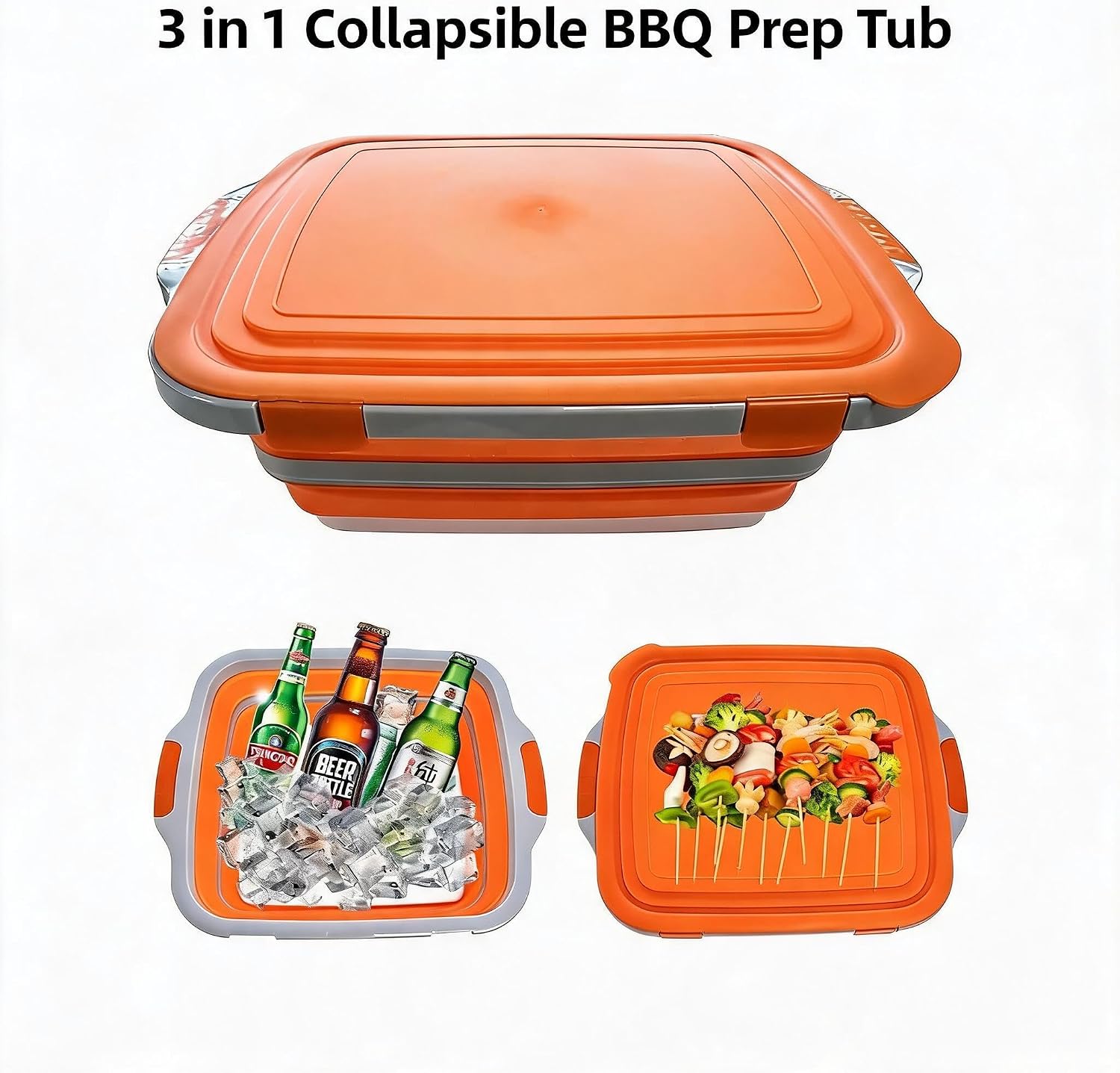 3 in 1 Mサイズ折りたたみ式BBQ下ごしらえ用タブ（蓋 - Meal Prep Cutting のレビューと価格