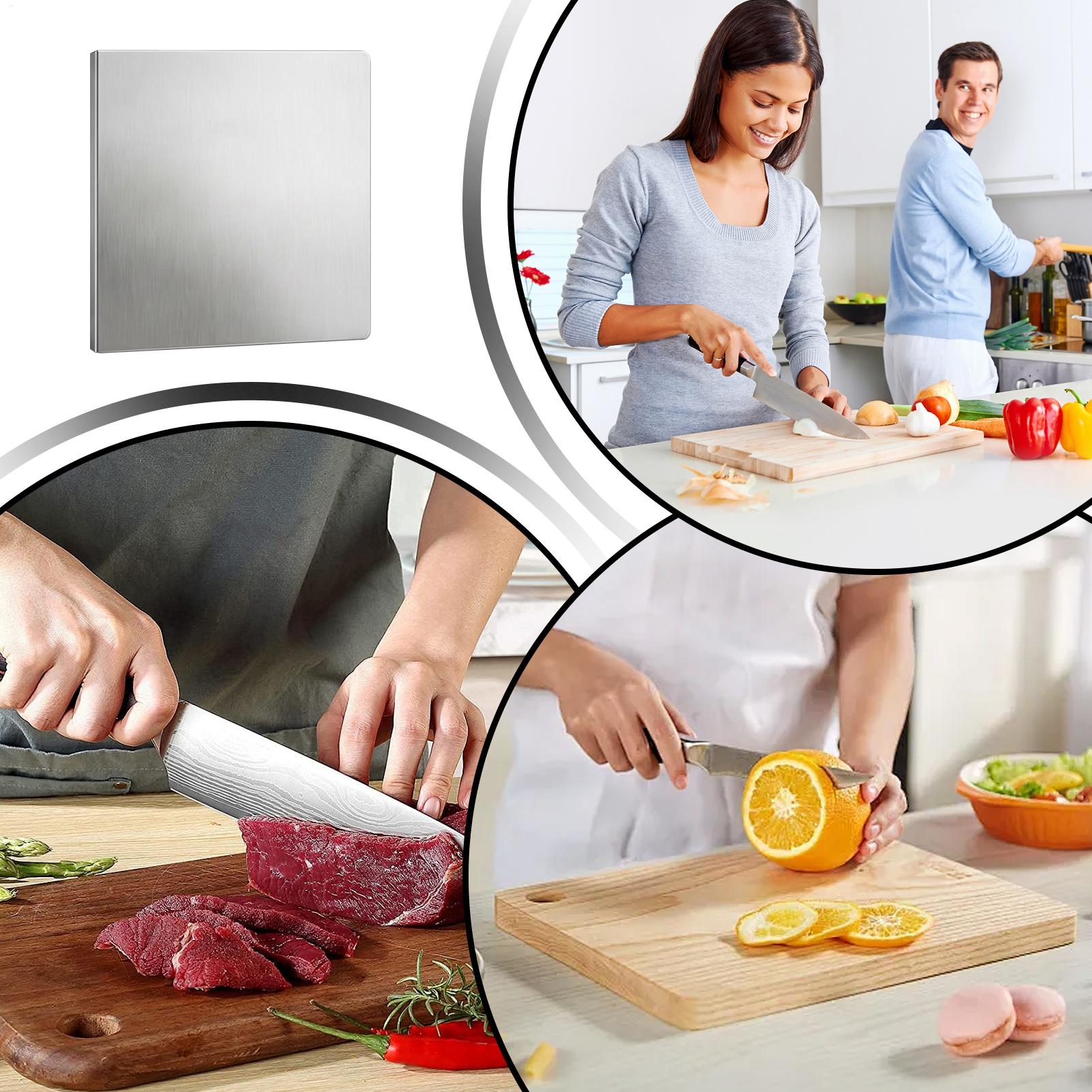 ステンレス鋼のキッチンまな板、滑り止め加工、お手入れ簡単、家 - Meal Prep Cutting のレビューと価格