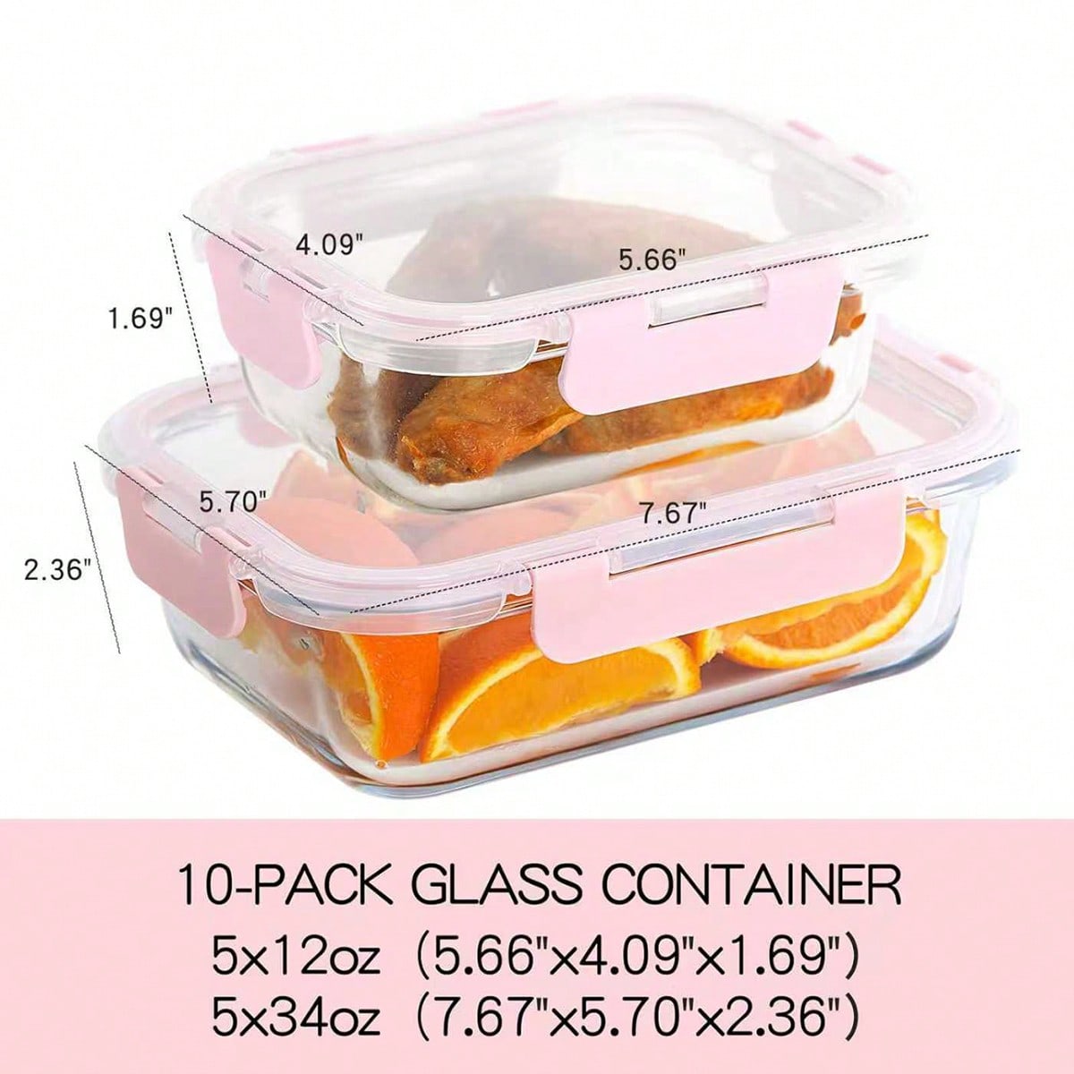10個入りガラス製ミールプレップ容器、蓋付き食品保存容器、気 - Meal Prep Dinners のレビューと価格