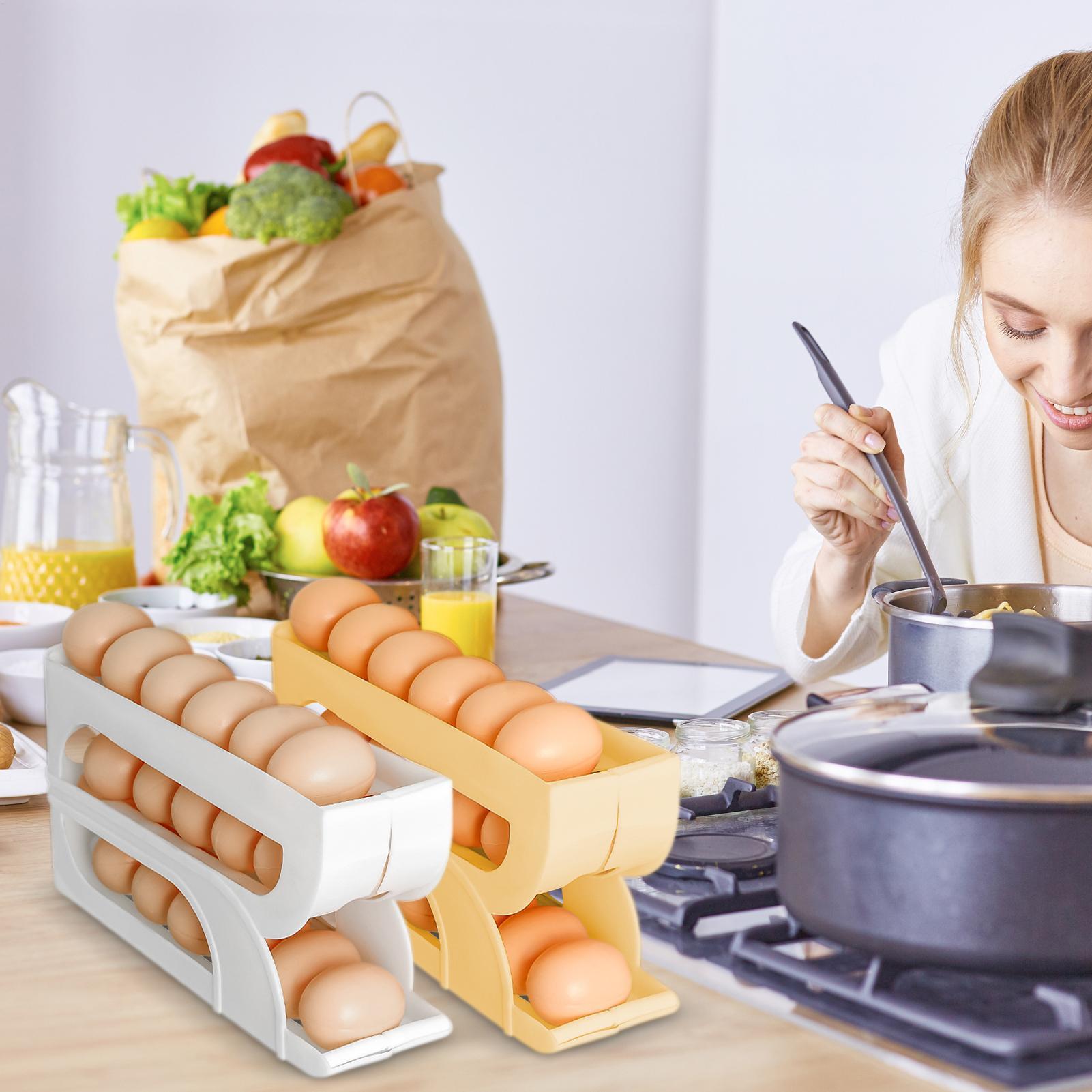 冷蔵庫用卵ディスペンサー 3段式自動回転卵ディスペンサーラッ - Meal Prep Dinners のレビューと価格