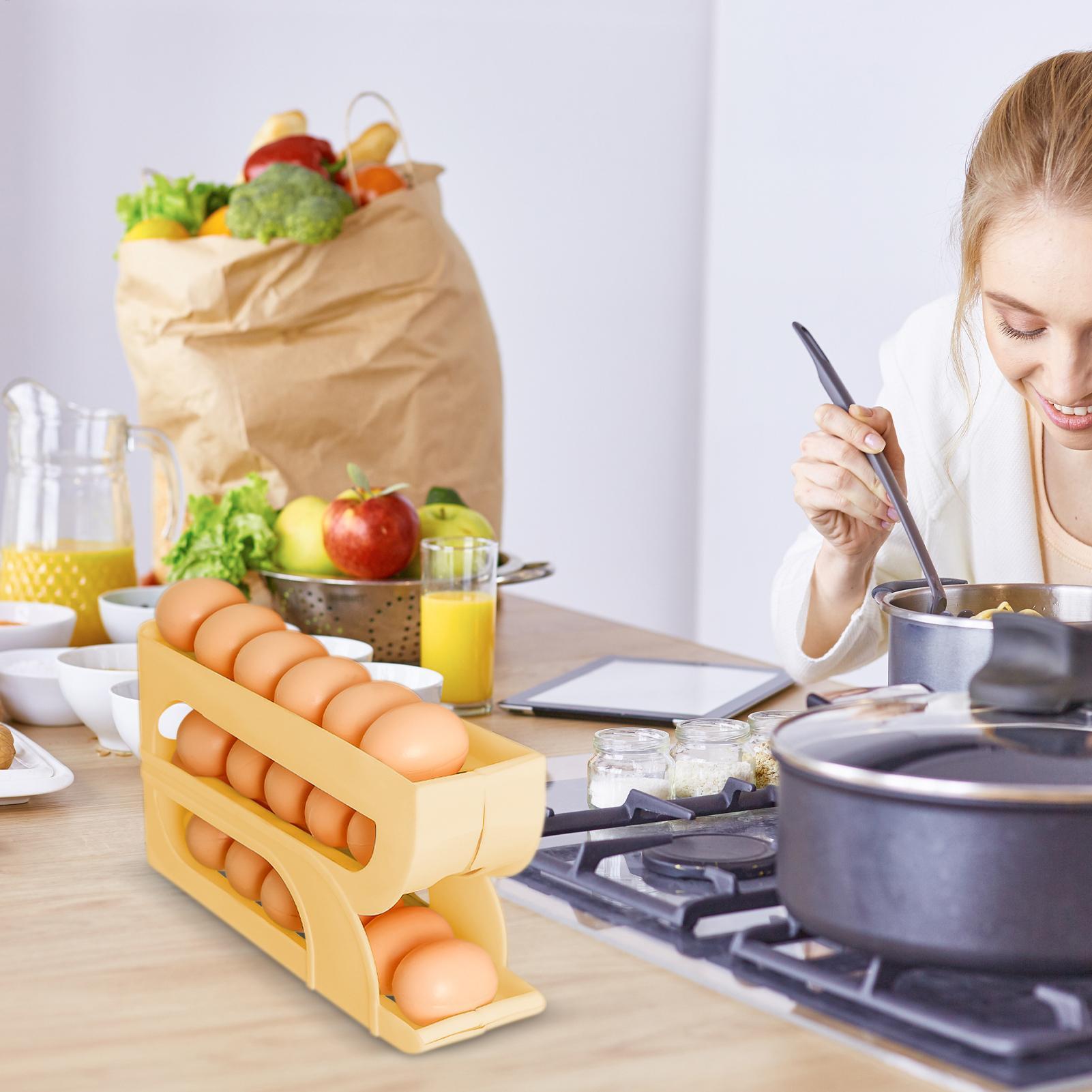 冷蔵庫用卵ディスペンサー 3段式自動回転卵ディスペンサーラッ - Meal Prep Dinners のレビューと価格