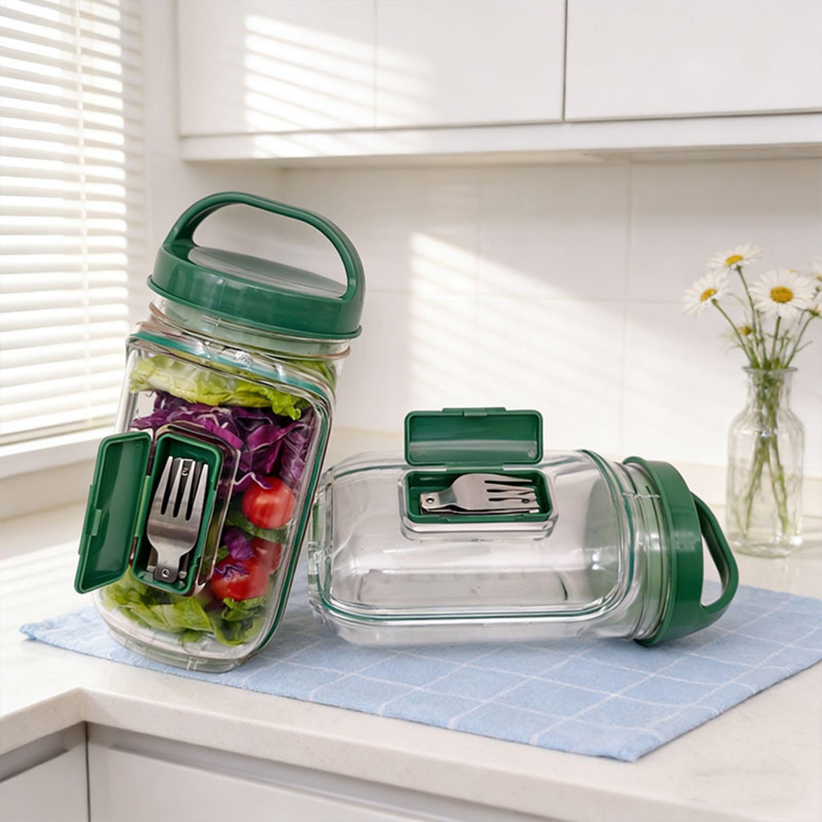 1000ml漏れ防止サラダ容器、サイドオープン式サラダジャー - Meal Prep Gym のレビューと価格