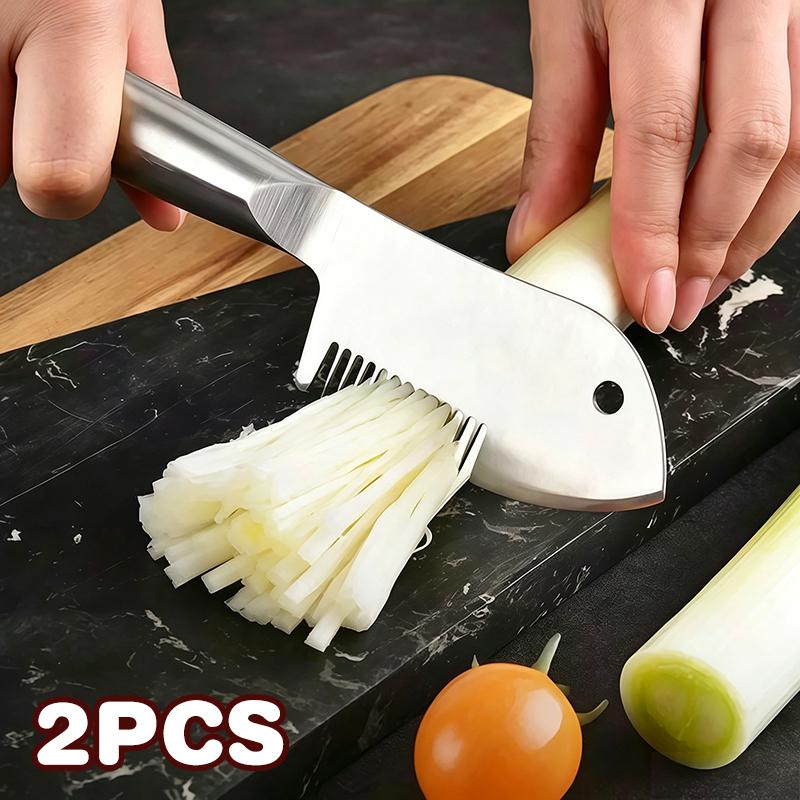 2個入りステンレス製ネギ千切りナイフ、鋭利な刃で家庭のキッチ - Meal Prep Cutting のレビューと価格