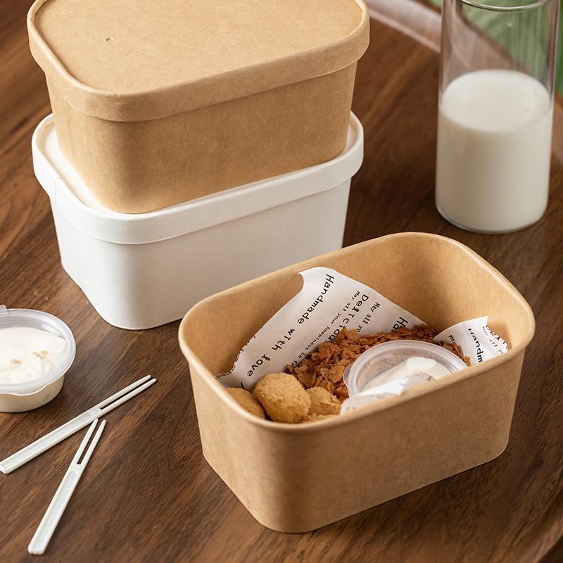 10個入り正方形使い捨てクラフト紙ランチボックス、漏れ防止蓋 - Meal Prep Gym のレビューと価格