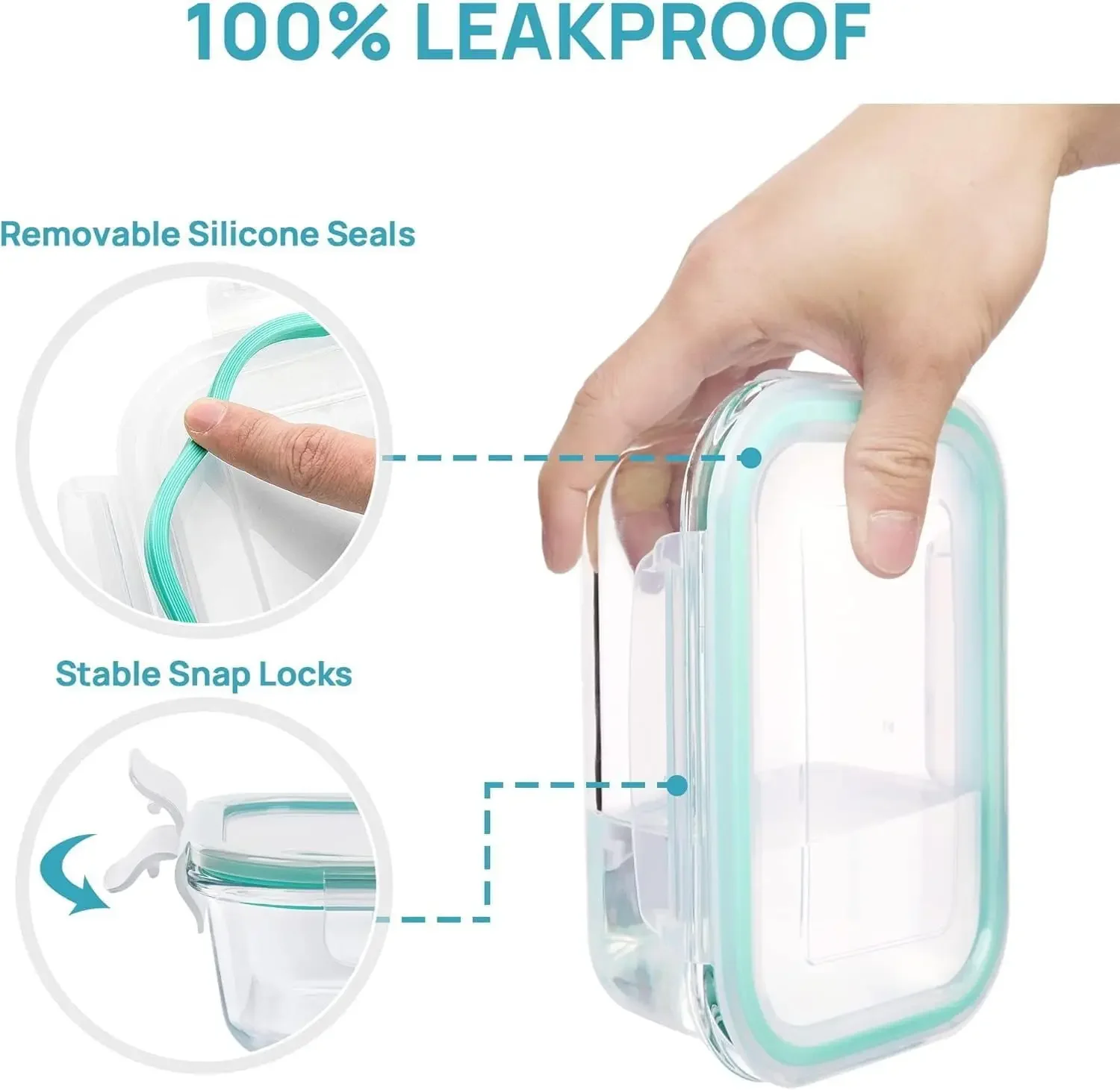 大人用ガラス製ランチ弁当箱、蓋付き食品保存容器、電子レンジ・ - Meal Prep Rezepte のレビューと価格