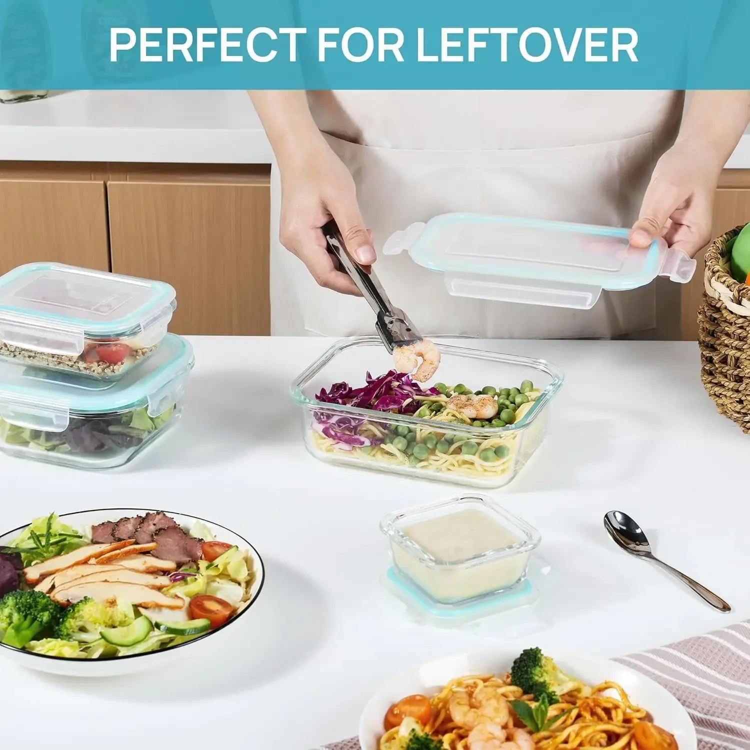 大人用ガラス製ランチ弁当箱、蓋付き食品保存容器、電子レンジ・ - Meal Prep Rezepte のレビューと価格