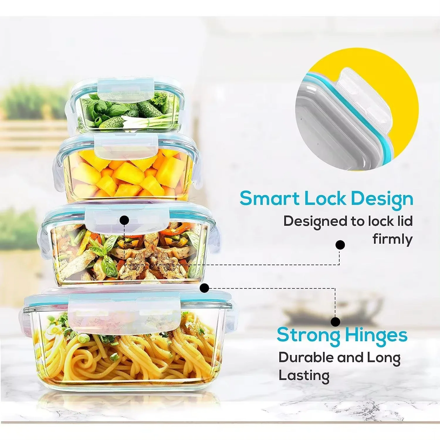 ガラスランチボックス食品保存容器、食事の準備、気密弁当箱、電 - Meal Prep Dinners のレビューと価格