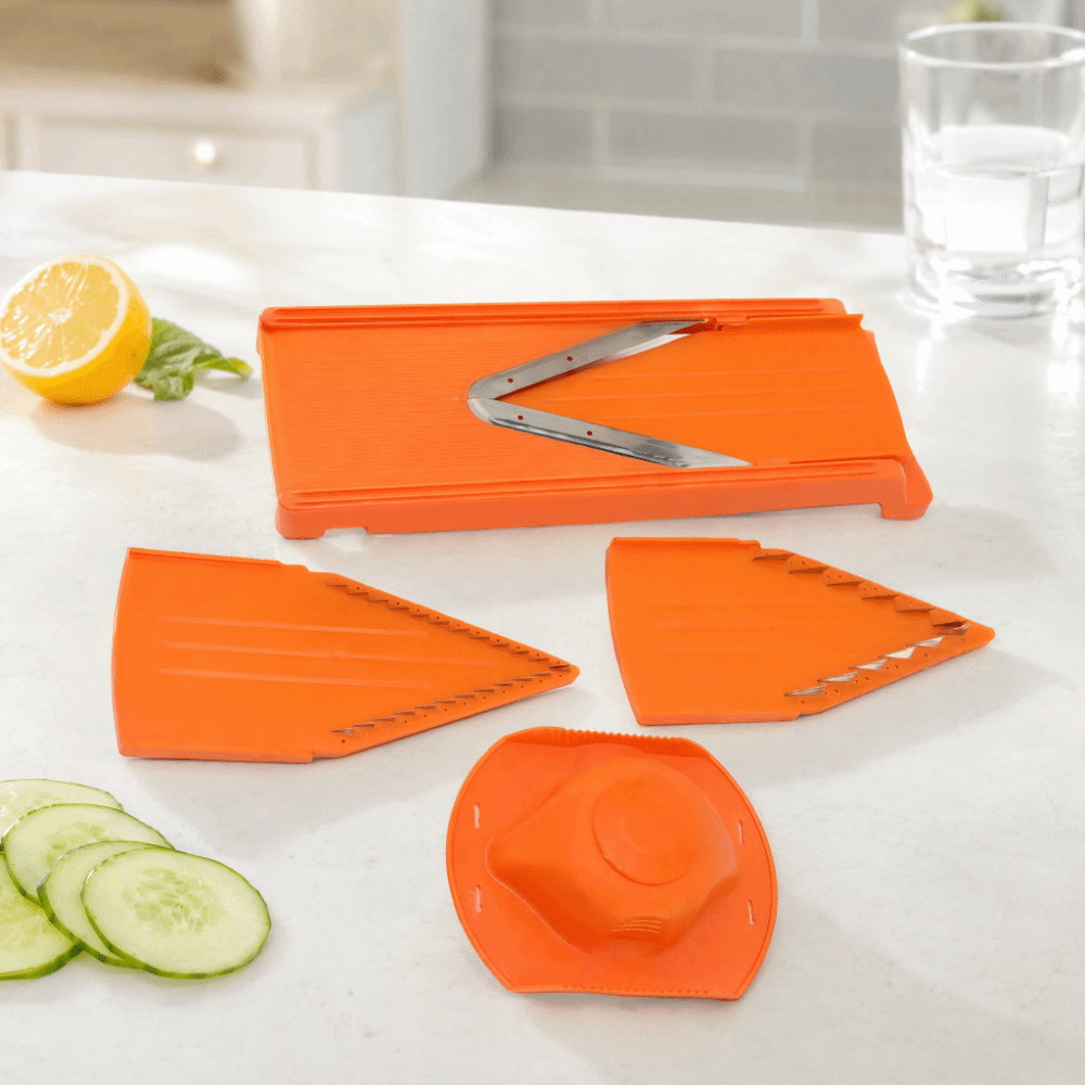 ABSマンドリンカッター ステンレス鋼刃 ハンドガード付き  - Mandoline Slicer Guard のレビューと価格
