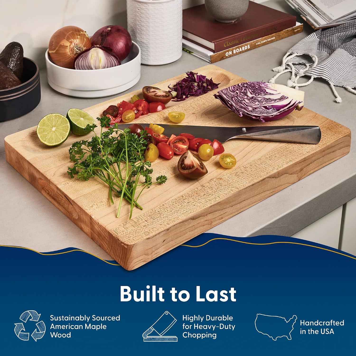 ハードメープルウッド製カッティングボード、17x13x1.5 - Meal Prep Cutting のレビューと価格